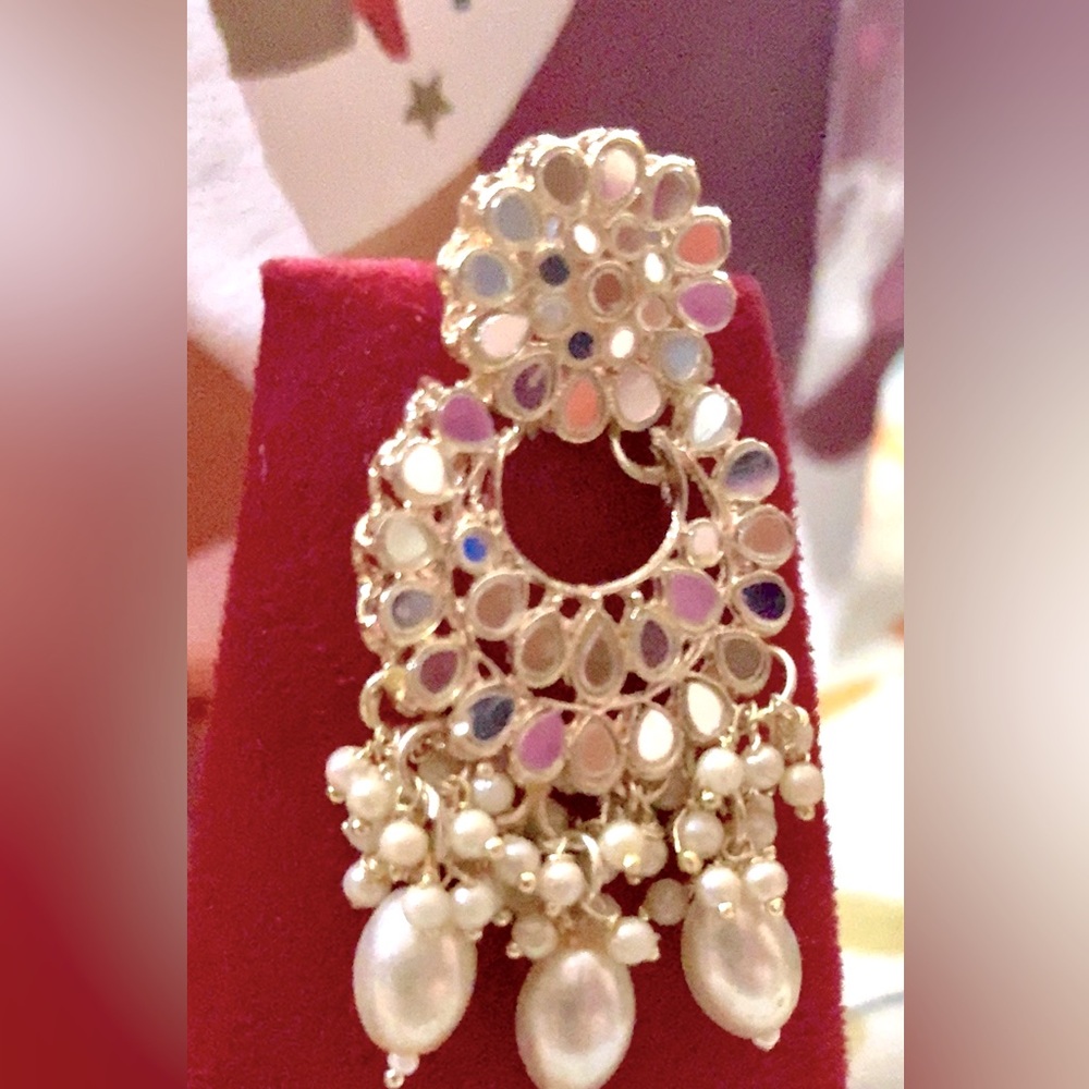 New!House Of RuSa Finely handcrafted Le Mirior Party Danglers